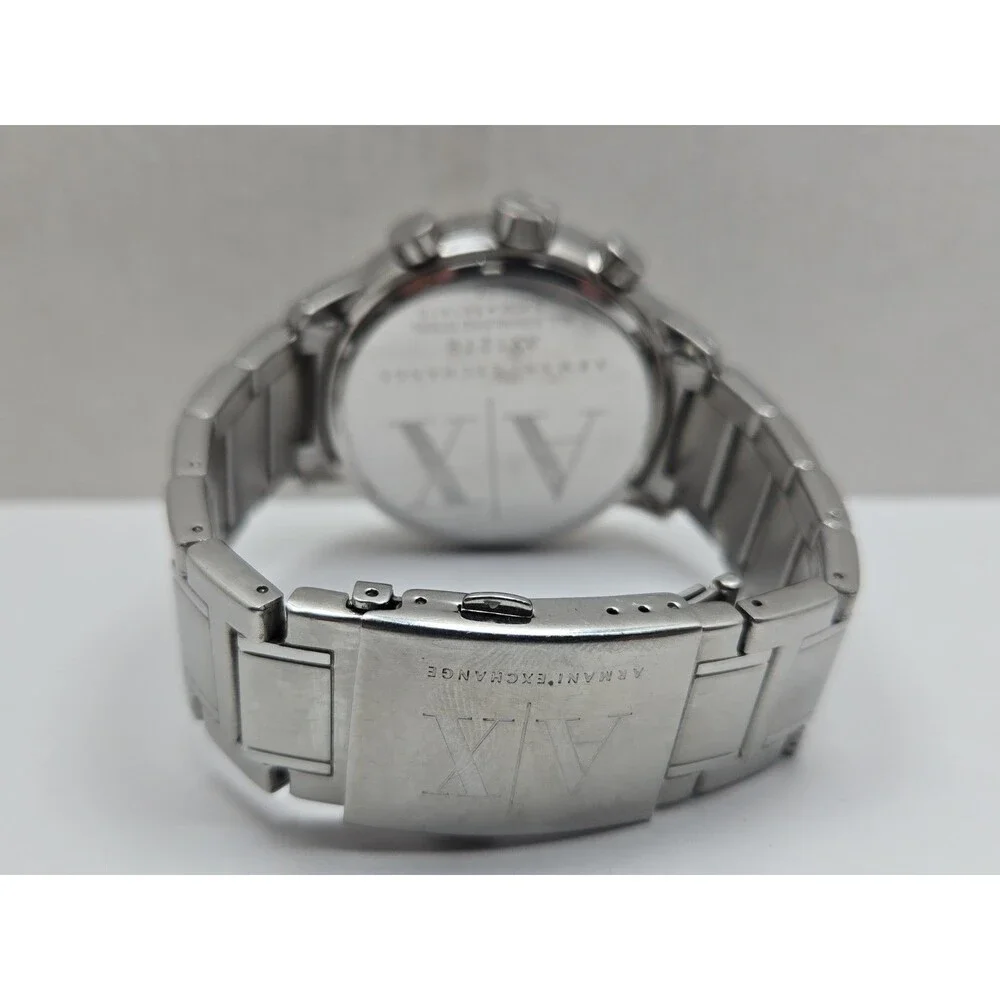 Armani Exchange Mens Chronograph 48mm Stainless Steel Date Watch New Battery